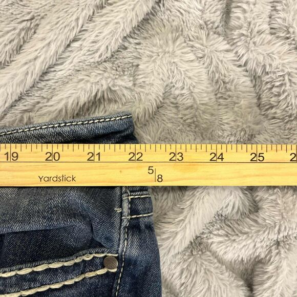 Vigoss Jeans Women 24 Slim Boot Mid Rise Medium Wash Stretch Denim Embroidered - Picture 7 of 9